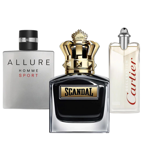 3 Parfums Allure Homme Sport, Jean Paul Gaultier Scandal, Cartier Declaration (Eau de Parfum)